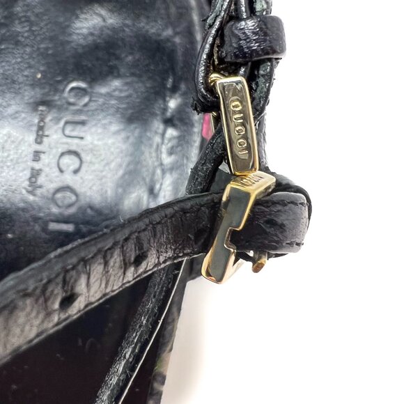 Gucci Black Flora Strappy Sandals size 8.5 - Picture 2 of 12